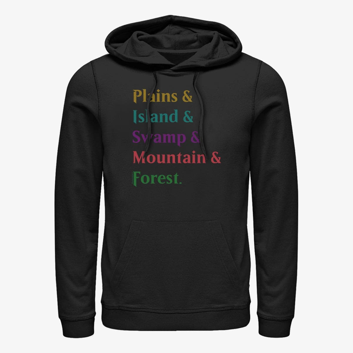 Mikiny Merch Magic: The Gathering - Land Stack Unisex Hoodie Black