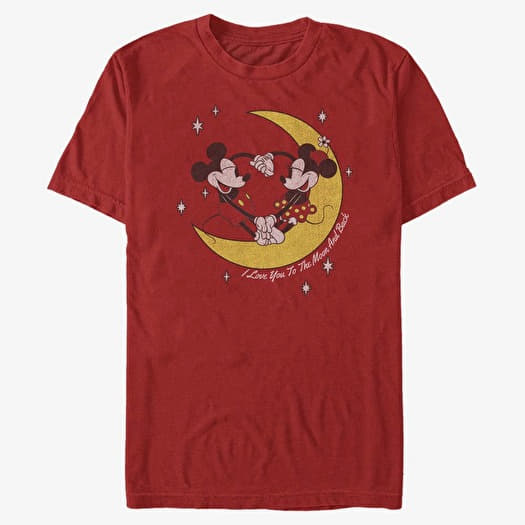 T-shirt Merch Disney Classics Mickey Classic - To The Moon Unisex T-Shirt Red