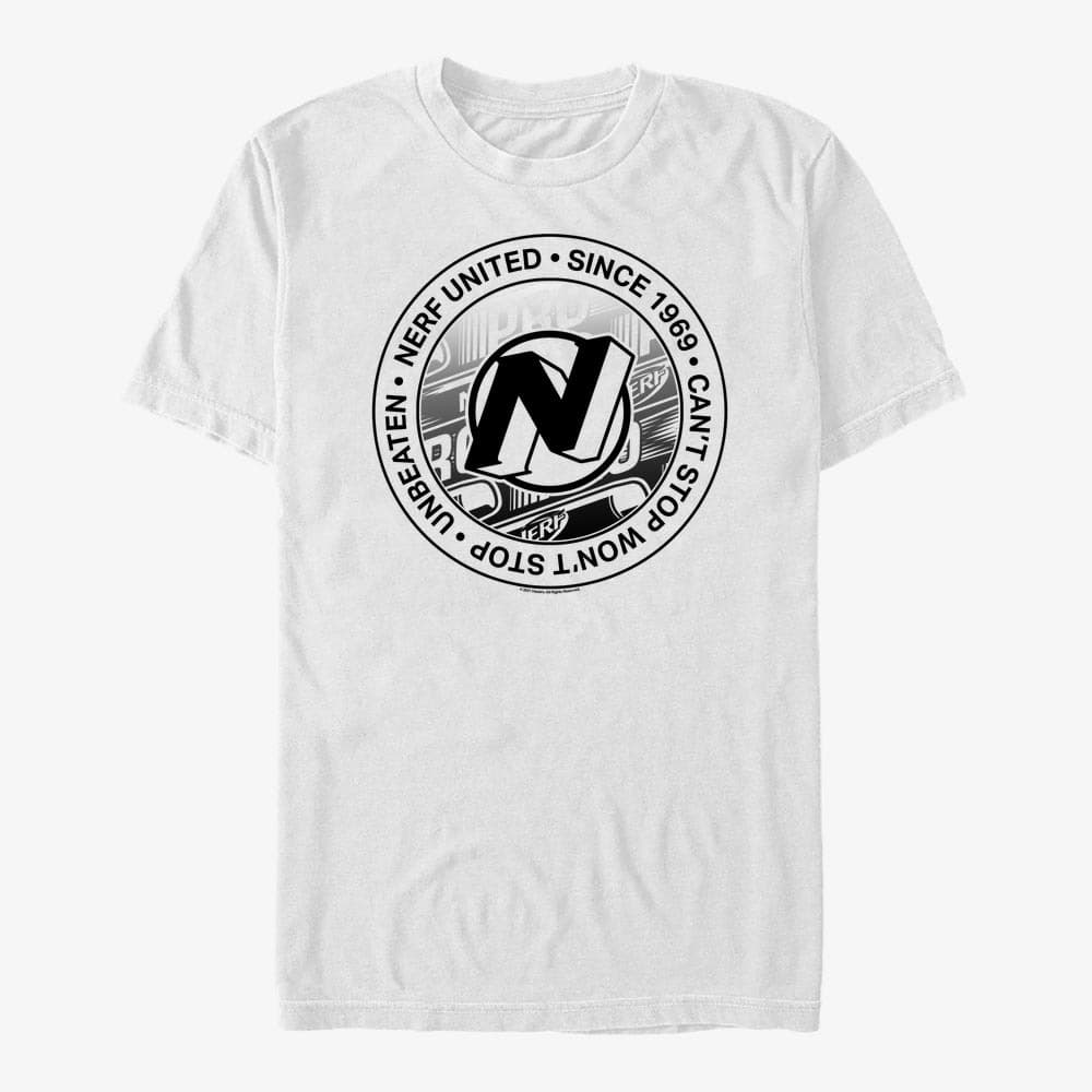 Pólók Merch Hasbro Vault Nerf - Vintage Stamp Unisex T-Shirt White