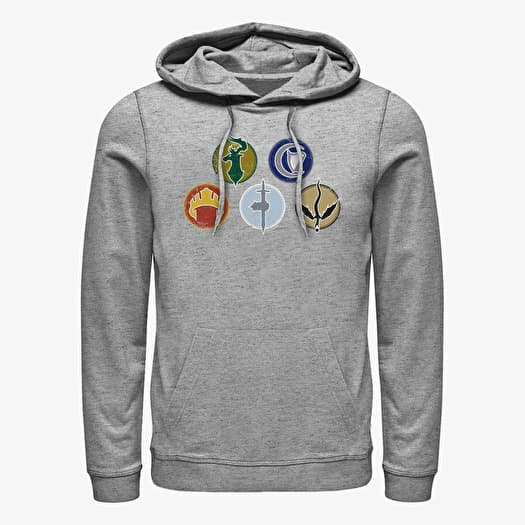 Sweatshirt Merch Dungeons & Dragons - DISTRESSED FACTIONS LOGOS Unisex Hoodie Heather Grey