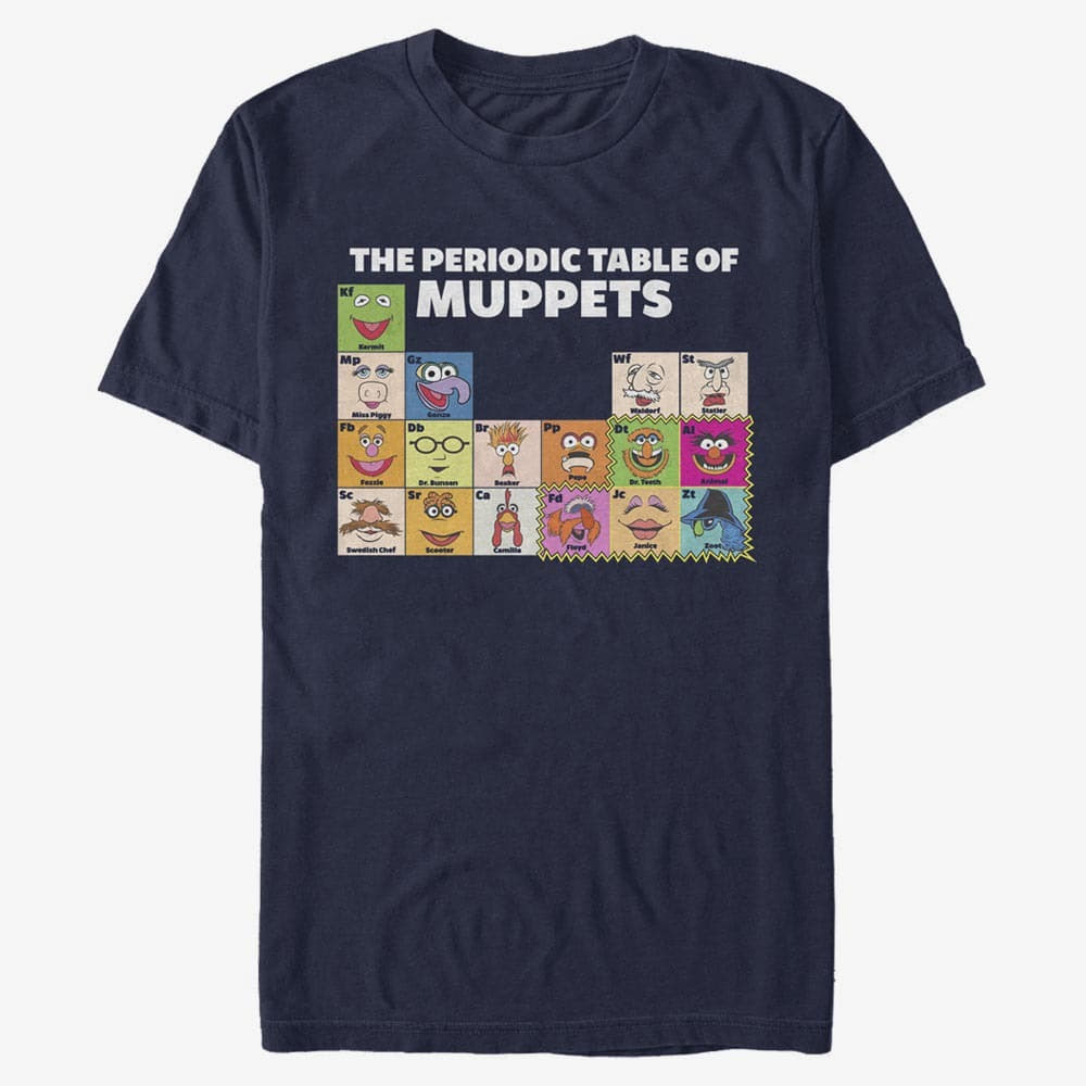 T-shirts Merch Disney Classics Muppets - PERIODIC TABLE OF MUPPETS Unisex T-Shirt Navy Blue