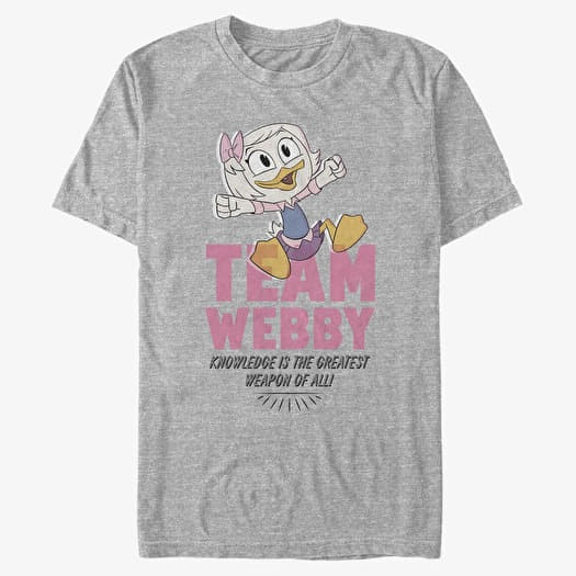 Majica Merch Disney Classics Ducktales - Team Webby Pink Unisex T-Shirt Heather Grey