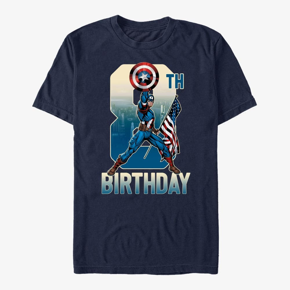T-shirts Merch Marvel Avengers Classic - Capt America 8th Bday Unisex T-Shirt Navy Blue
