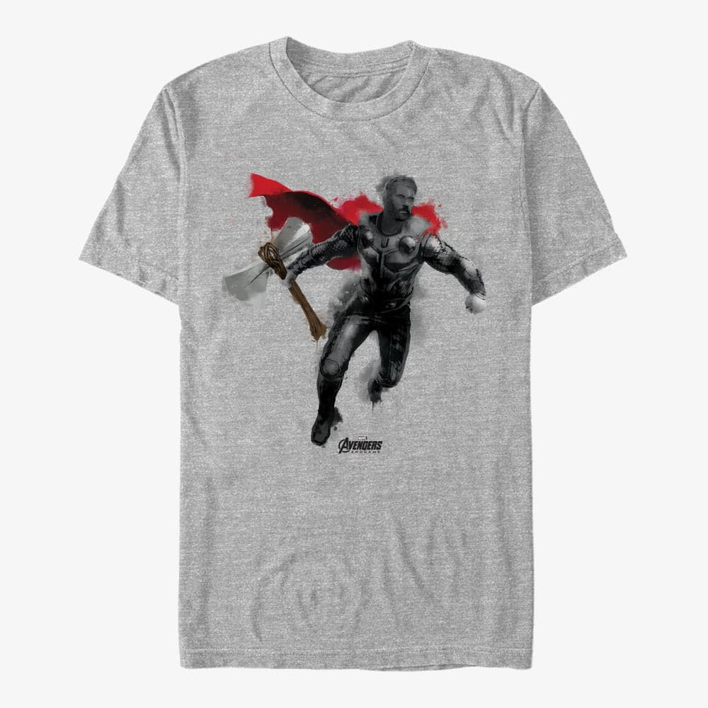 T-särgid Merch Marvel Avengers: Endgame - Thor Paint Unisex T-Shirt Heather Grey