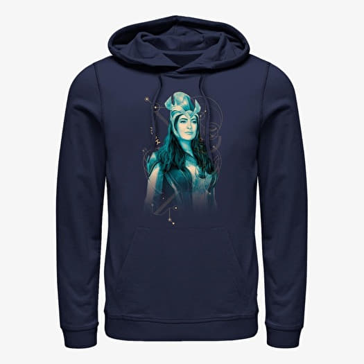 Sweatshirt Merch Marvel The Eternals - Ajak Teal Unisex Hoodie Navy Blue