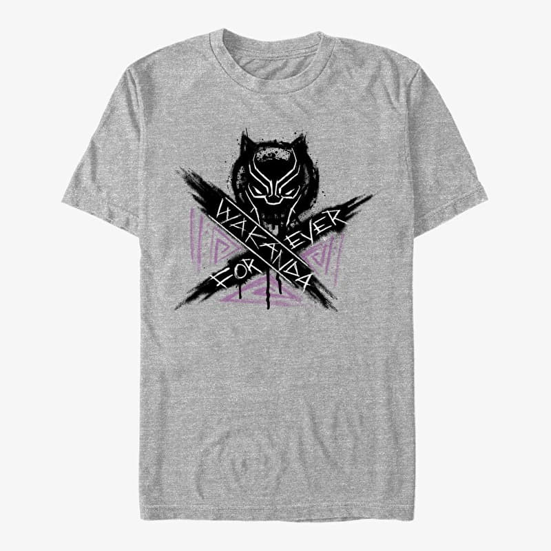 T-Shirt Merch Marvel Avengers Classic - Wakanda Paint Unisex T-Shirt Heather Grey