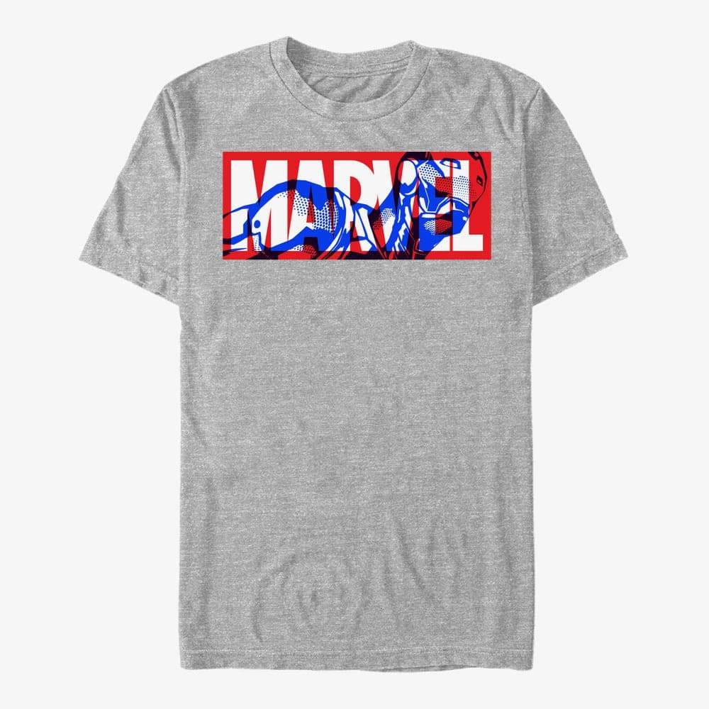 T-shirts Merch Marvel - Stark Logo Unisex T-Shirt Heather Grey