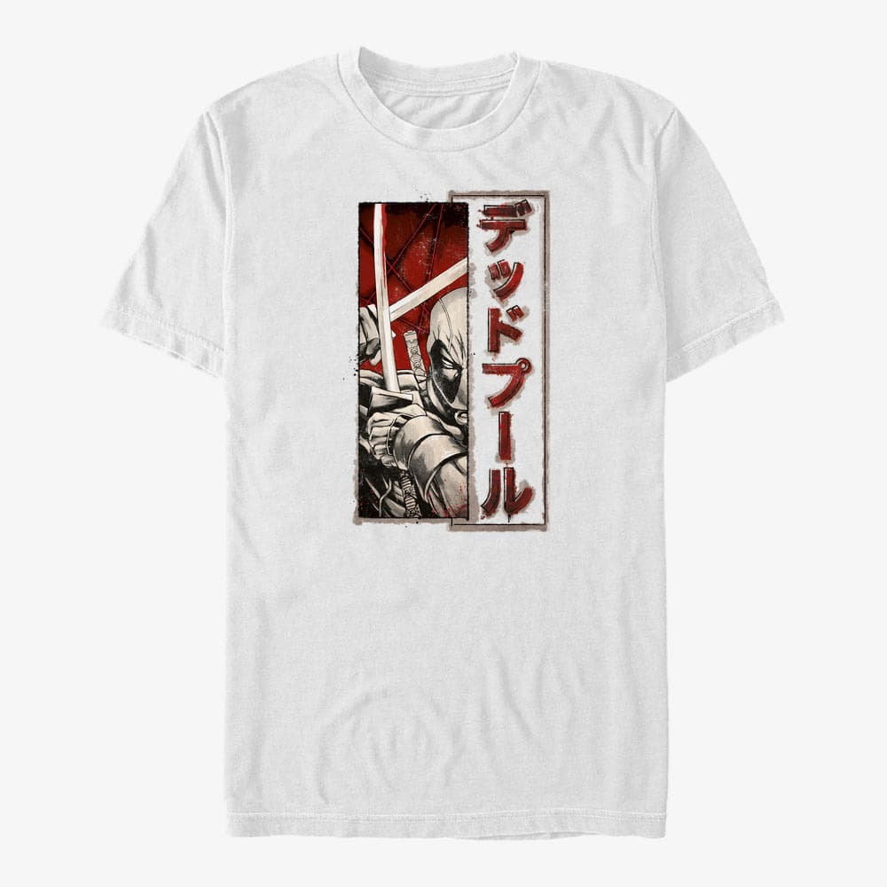 Magliette Merch Marvel Deadpool - Deadpool Sword Kanji Unisex T-Shirt White