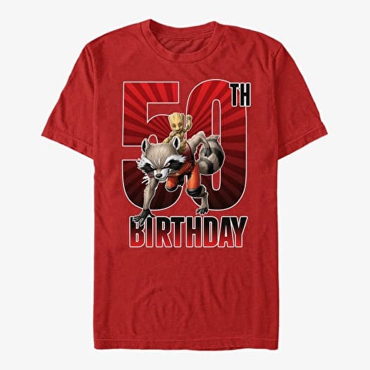 T-shirt Merch Marvel Avengers Classic - Groot 50th Bday Unisex T-Shirt Red