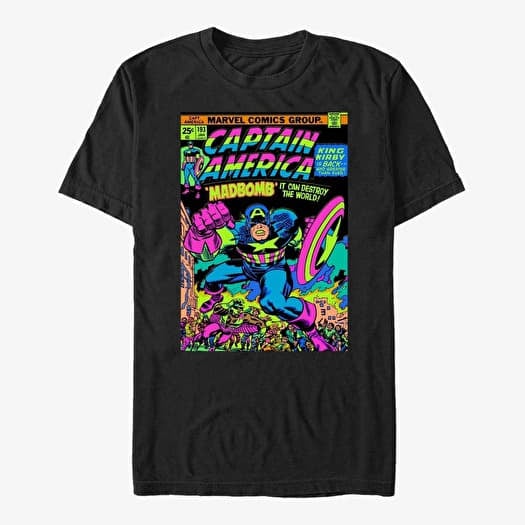 T-shirt Merch Marvel Avengers Classic - Captain America Glow Unisex T-Shirt Black