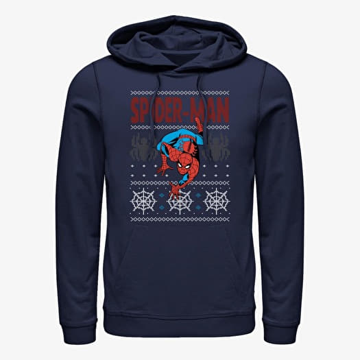 Sweatshirt Merch Marvel Spider-Man Classic - Ugly Spidey Unisex Hoodie Navy Blue