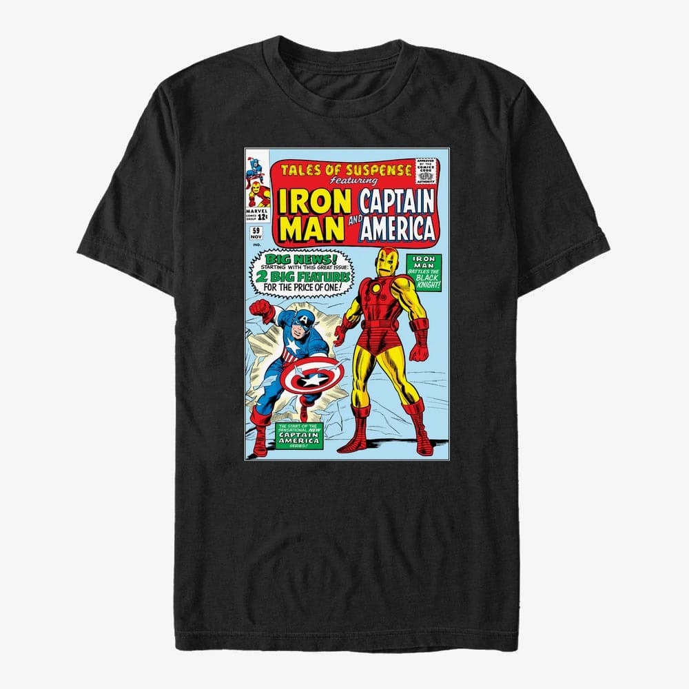 T-shirts Merch Marvel Avengers Classic - Iron Cap Team Unisex T-Shirt Black
