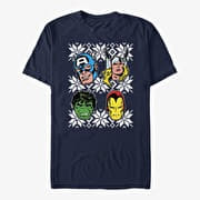 Merch Marvel Avengers Classic - Super Heads Unisex T-Shirt Navy Blue