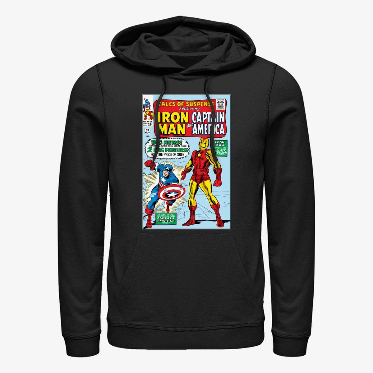 Mikiny Merch Marvel Avengers Classic - Iron Cap Team Unisex Hoodie Black