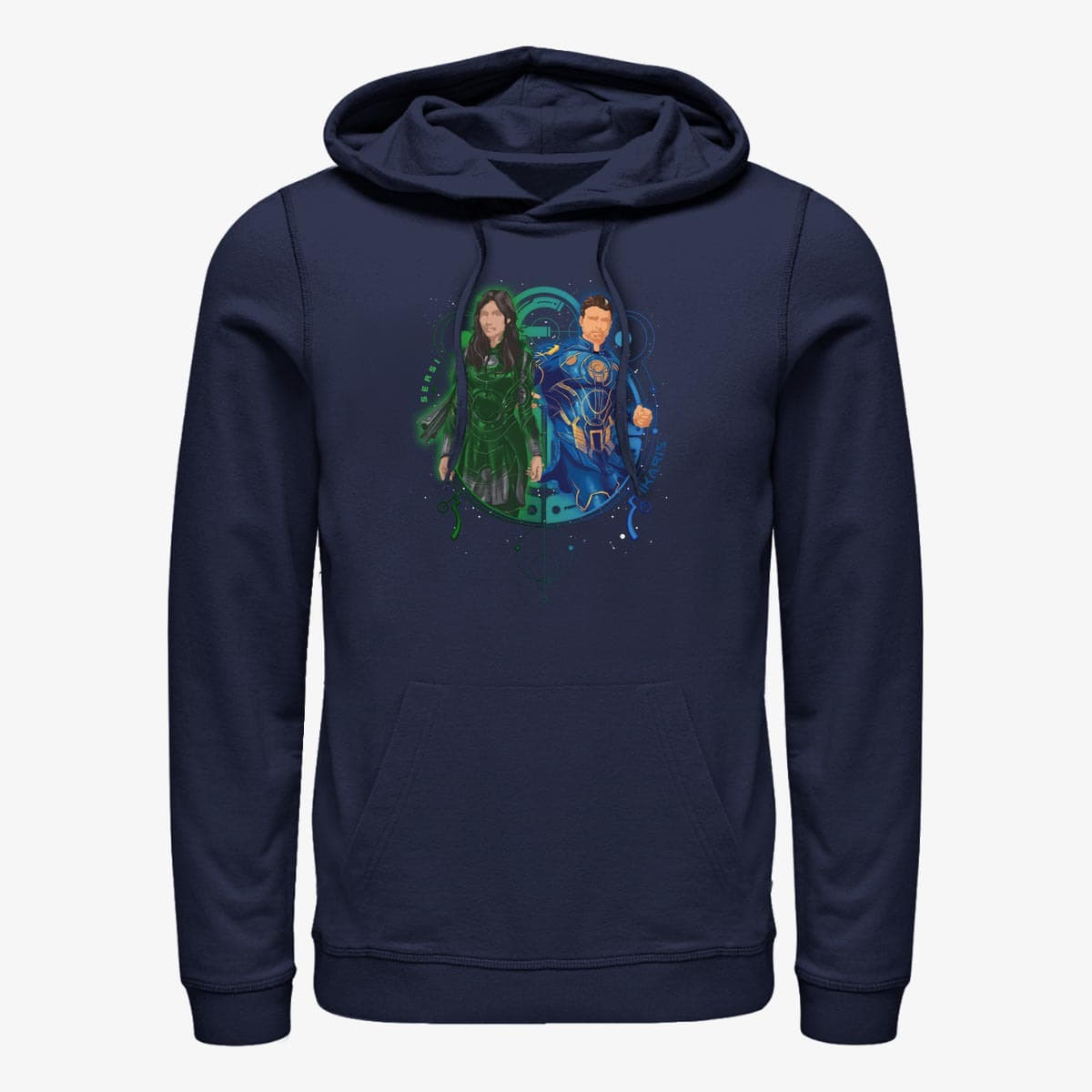 Hoodies and sweatshirts  Merch Marvel The Eternals - SERSI IKARIS DUO Unisex Hoodie Navy Blue