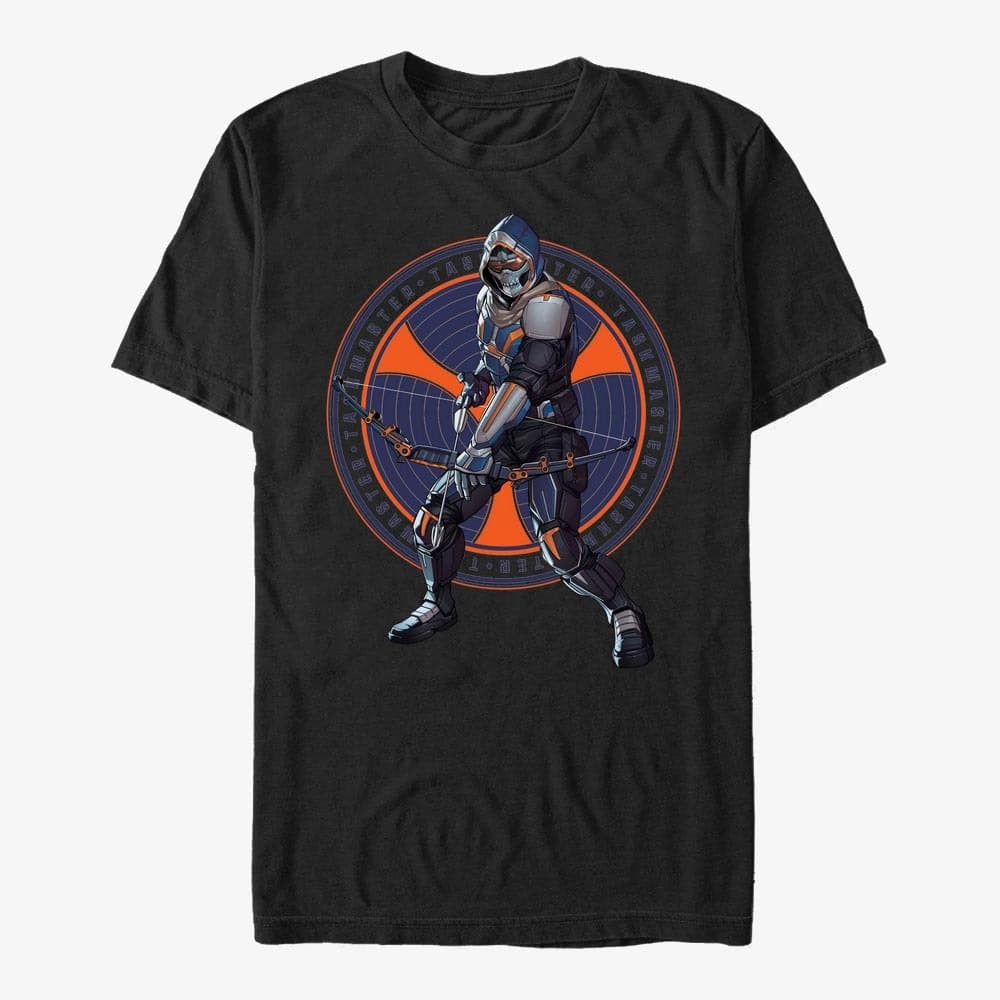Trička Merch Marvel Black Widow: Movie - TaskMaster Circle Unisex T-Shirt Black