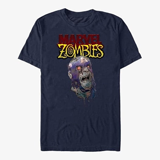 T-särk Merch Marvel - Head of Cap Unisex T-Shirt Navy Blue
