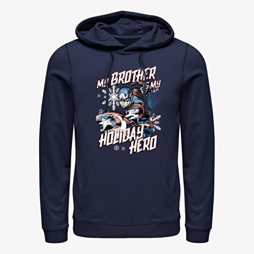 Džemperis Merch Marvel Avengers Classic - Holiday Brother Capt Unisex Hoodie Navy Blue
