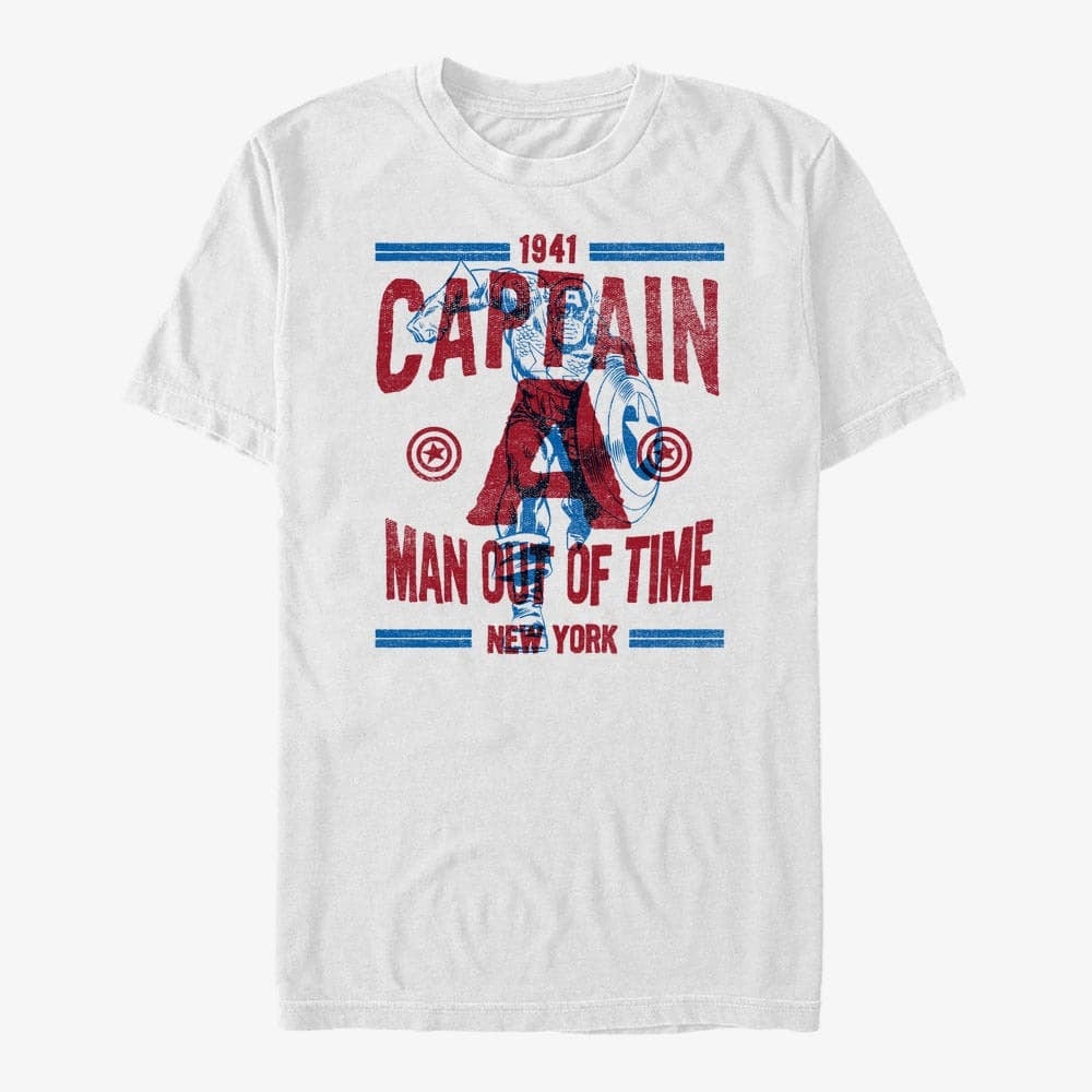 T-shirts Merch Marvel Avengers Classic - Capt A Text Overlay Unisex T-Shirt White