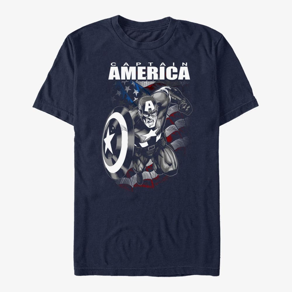 T-shirts Merch Marvel Avengers Classic - Capt. America Unisex T-Shirt Navy Blue