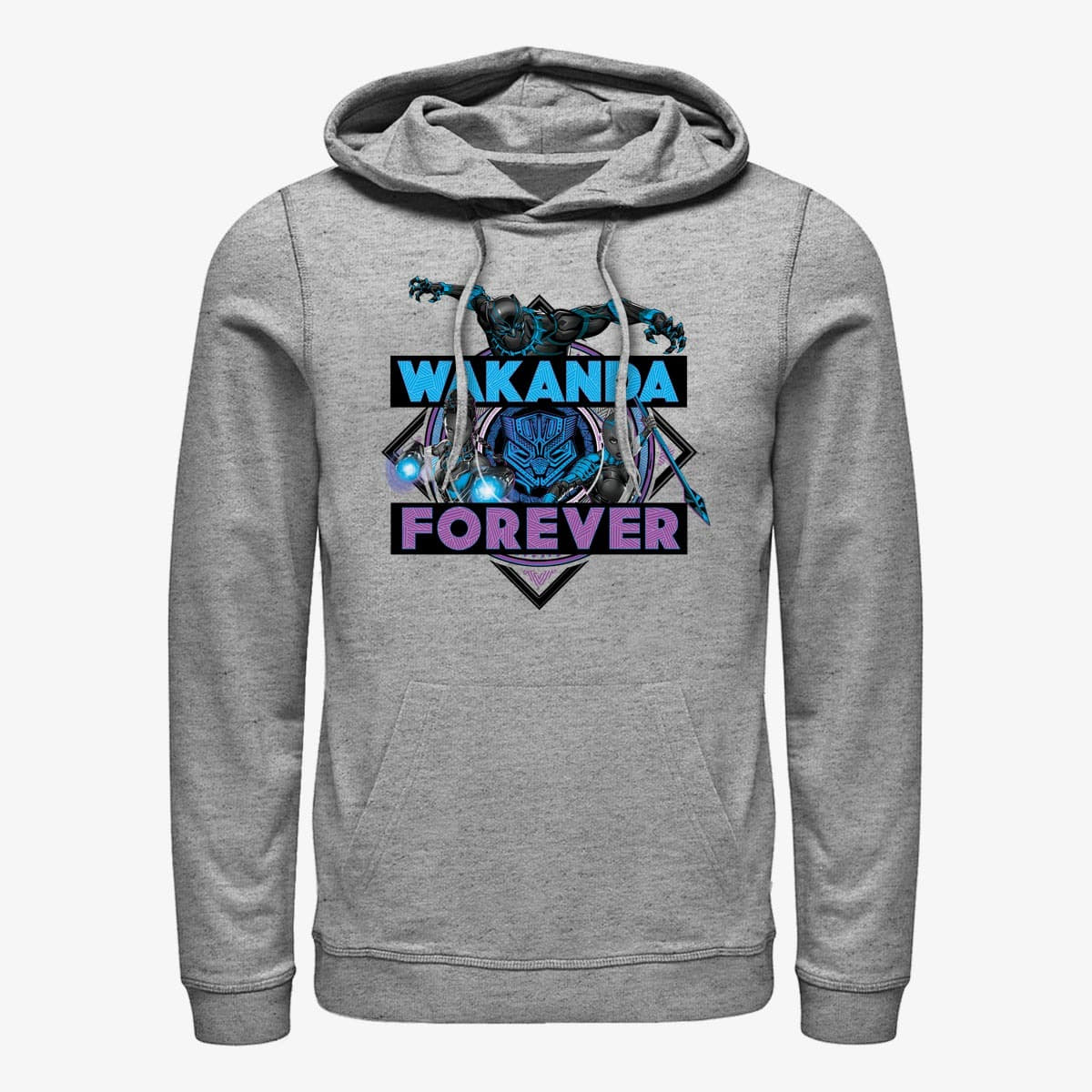 Hoodies and sweatshirts  Merch Marvel Avengers Classic - Wakanda Crosshatch Unisex Hoodie Heather Grey