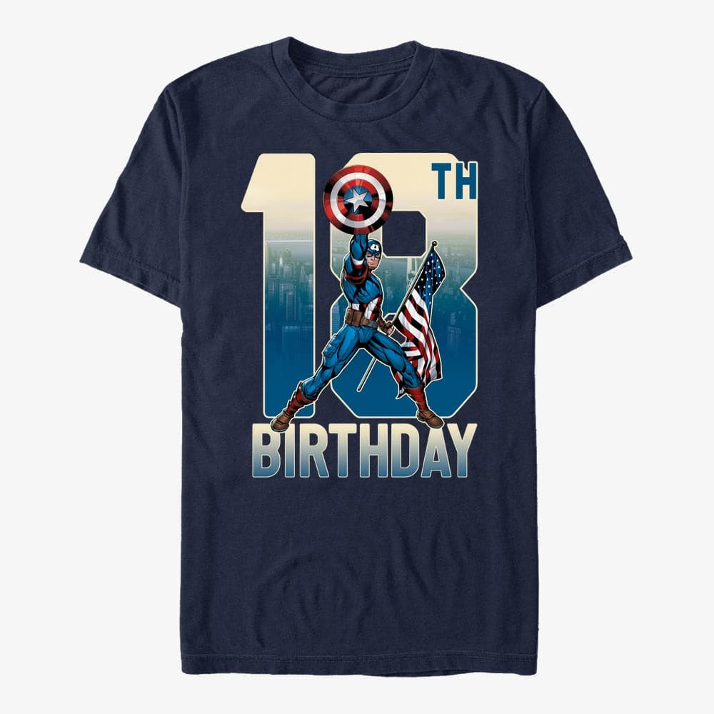 T-shirts Merch Marvel Avengers Classic - Capt America 18th Bday Unisex T-Shirt Navy Blue