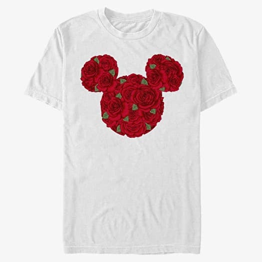 T-shirt Merch Disney Classics Mickey Classic - Mickey Mouse Roses Unisex T-Shirt White