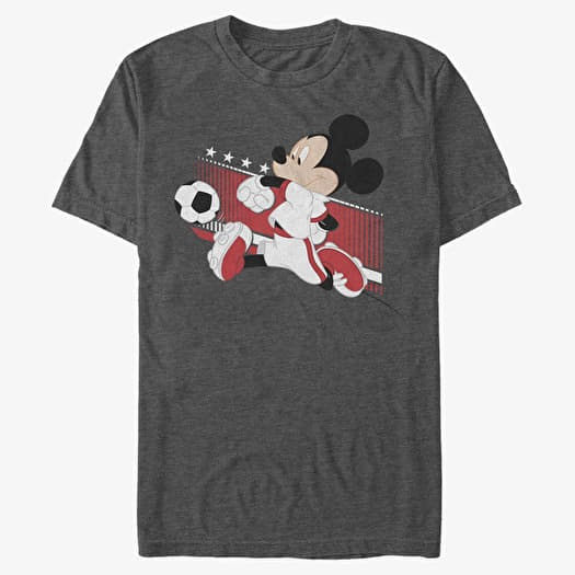 T-krekls Merch Disney Classics Mickey Classic - England Kick Unisex T-Shirt Dark Heather Grey