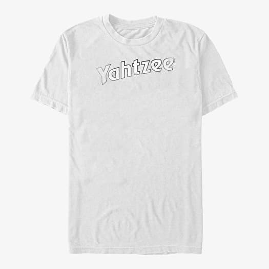 Tričko Merch Hasbro Vault Yahtzee - YAHTZEE LOGO DISTRESSED Unisex T-Shirt White