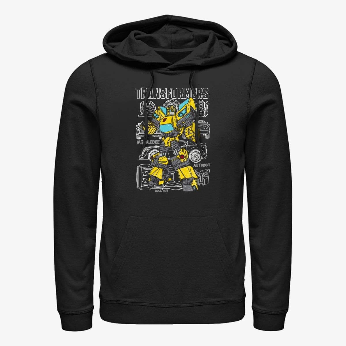 Mikiny Merch Hasbro Vault Transformers - Doodle Bee Unisex Hoodie Black