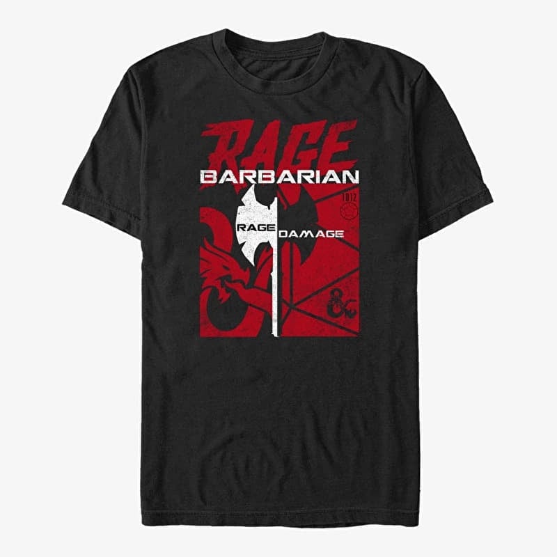 T-shirt Merch Dungeons & Dragons - Barbarian Class Solids Unisex T-Shirt Black