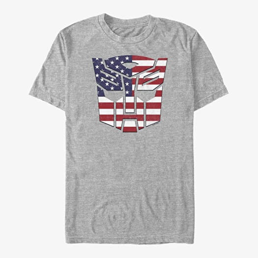 T-shirt Merch Hasbro Vault Transformers - Merican Autobot Unisex T-Shirt Heather Grey