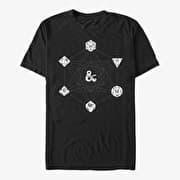 Merch Dungeons & Dragons - 6 DIE WITH METATRON GEOMETRY Unisex T-Shirt Black
