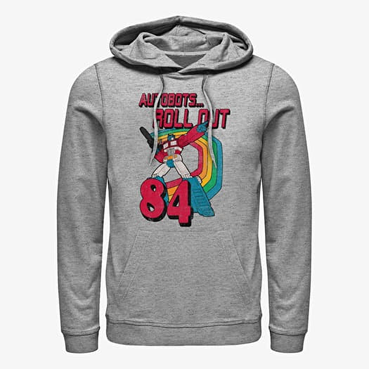 Mikina Merch Hasbro Transformers - Retro Optimus Unisex Hoodie Heather Grey