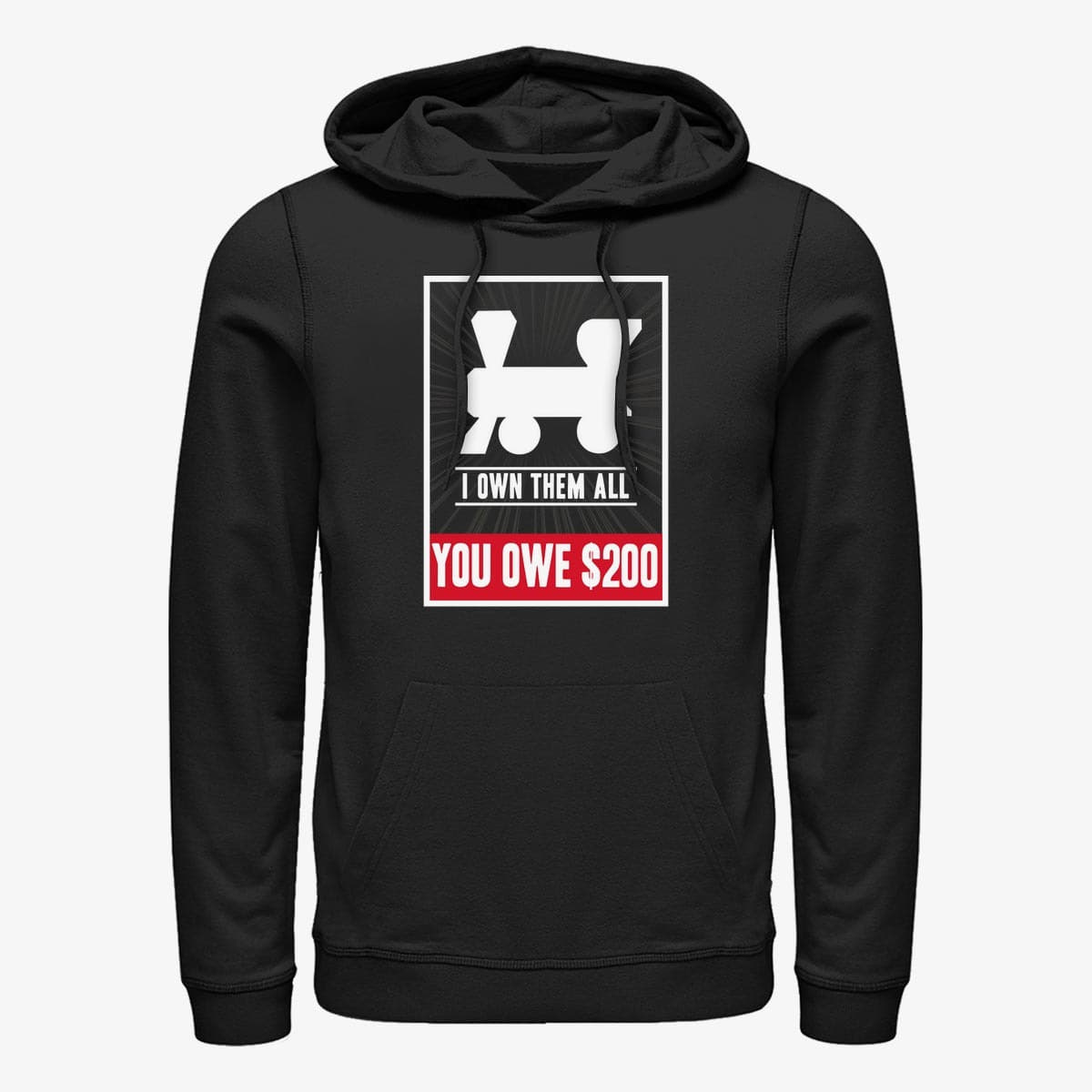 Dukserice Merch Hasbro Monopoly - All the Railroads Unisex Hoodie Black