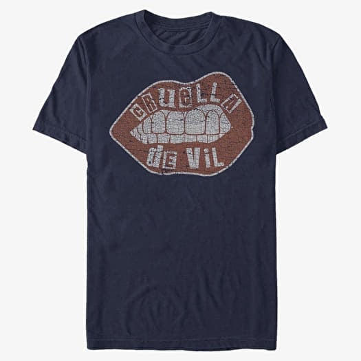 Tričko Merch Disney Classics DNCA - Lip Embroidery Unisex T-Shirt Navy Blue