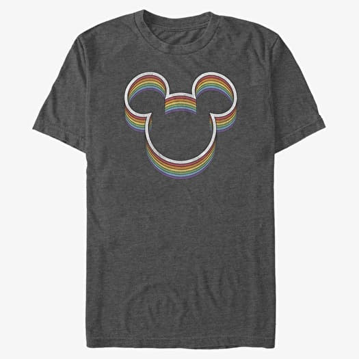 T-shirt Merch Disney Classics Mickey Classic - Rainbow Ears Unisex T-Shirt Dark Heather Grey