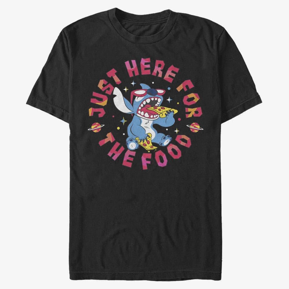 T-shirts Merch Disney Classics Lilo & Stitch - Stitch Pizza Unisex T-Shirt Black