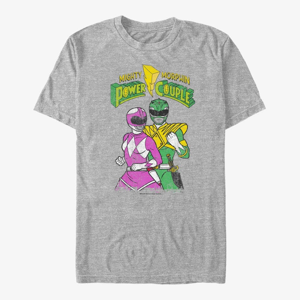 Футболки Merch Hasbro Vault Power Rangers - Mighty Morphin Power Couple Unisex T-Shirt Heather Grey