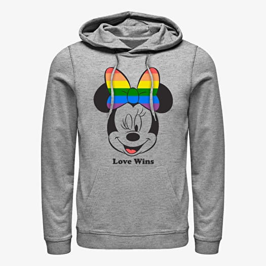 Mikina Merch Disney Classics Mickey Classic - Love Wins Unisex Hoodie Heather Grey