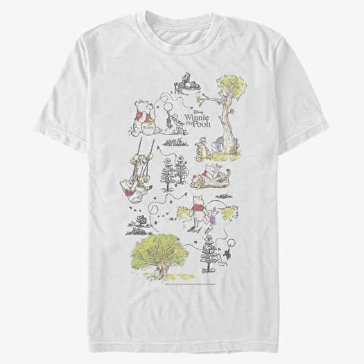 T-shirt Merch Disney Classics Winnie The Pooh - Winnie Map Unisex T-Shirt White