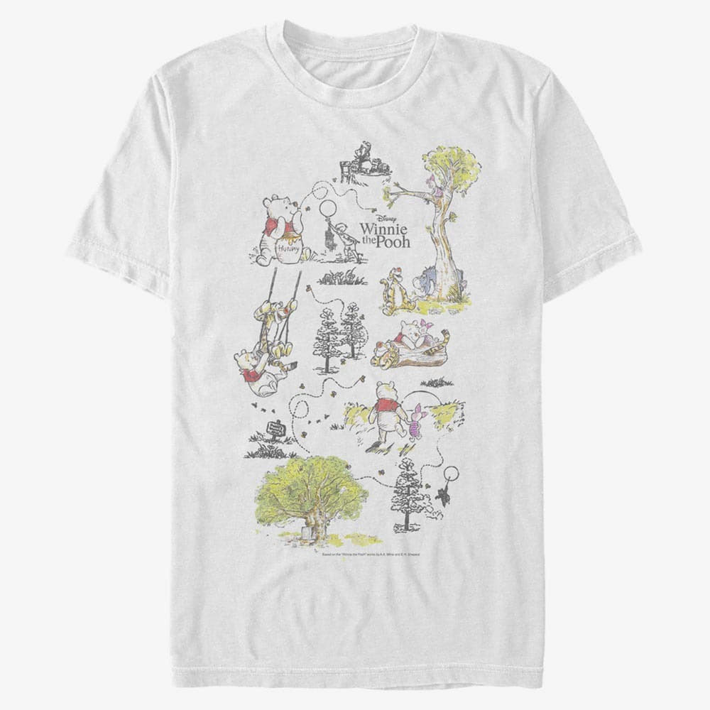 T-shirts Merch Disney Classics Winnie The Pooh - Winnie Map Unisex T-Shirt White
