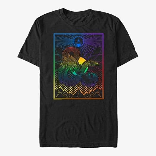 T-shirt Merch Dungeons & Dragons - Dice Gradient Landscape Unisex T-Shirt Black