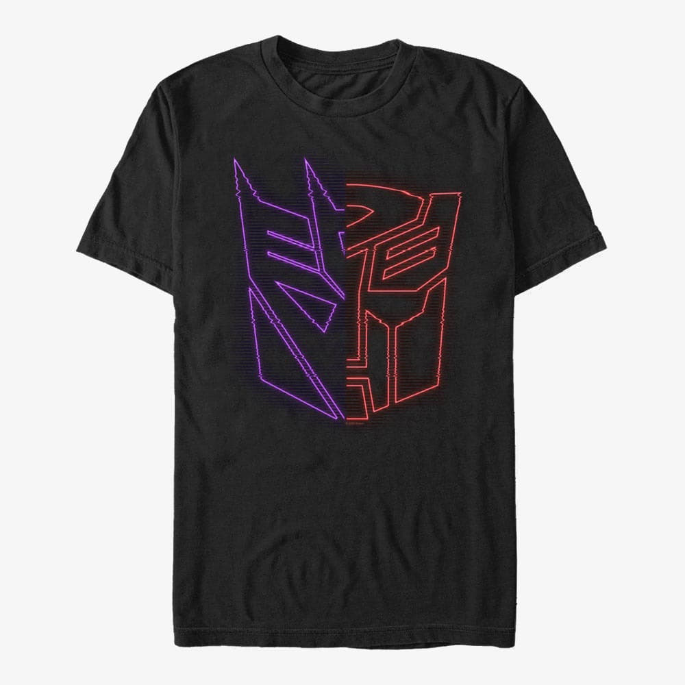 T-shirts Merch Hasbro Vault Transformers - AUTOBOT DECEPTICON SPLIT HOLOGRAPHIC Unisex T-Shirt Black