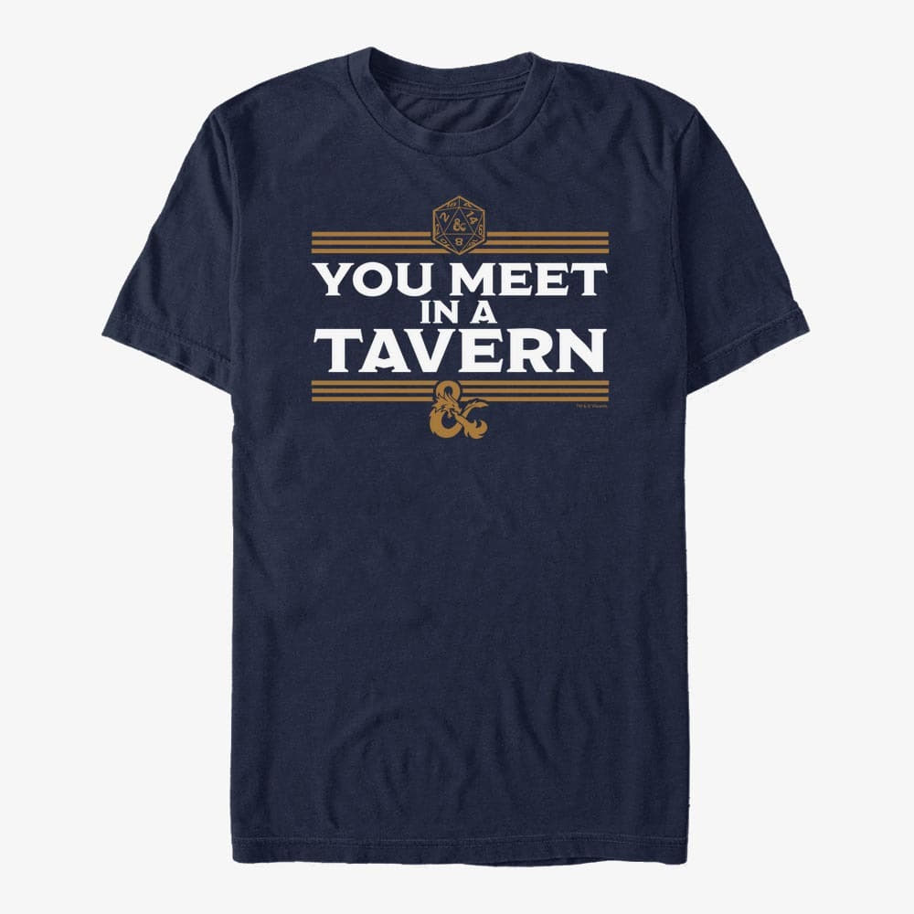 Trička Merch Dungeons & Dragons - YOU MEET IN A TAVERN Unisex T-Shirt Navy Blue