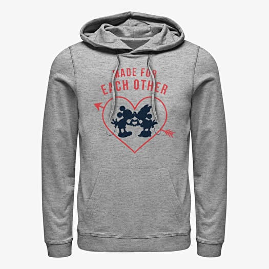 Sweatshirt Merch Disney Classics Mickey Classic - Heart Polka Dot Silhouette Unisex Hoodie Heather Grey
