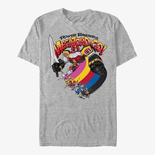 T-shirt Merch Hasbro Vault Power Rangers - Megazord and Rangers Unisex T-Shirt Heather Grey