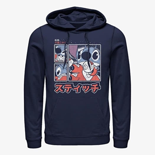 Sweatshirt Merch Disney Classics Lilo & Stitch - Stitch Kanji Unisex Hoodie Navy Blue