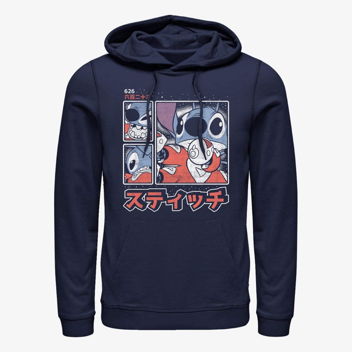 Kapuutsikud ja kampsunid Merch Disney Classics Lilo & Stitch - Stitch Kanji Unisex Hoodie Navy Blue