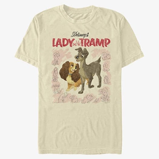 T-shirt Merch Disney Classics Lady & The Tramp - Vintage Cover Unisex T-Shirt Natural
